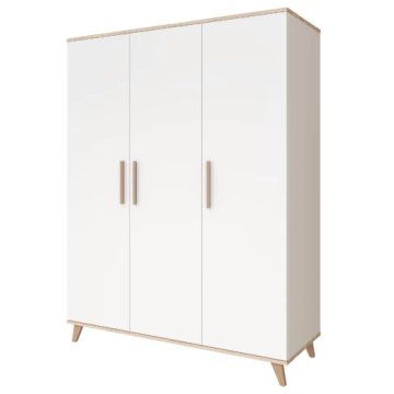 FLIP White & Oak 3 osztású szekrény