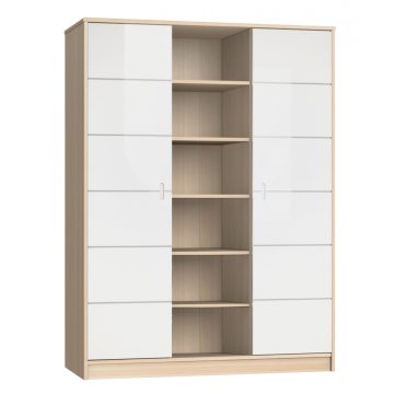   Faktum Alda Classic 3 osztású szekrény - Coimbra/magasfényű fehér 