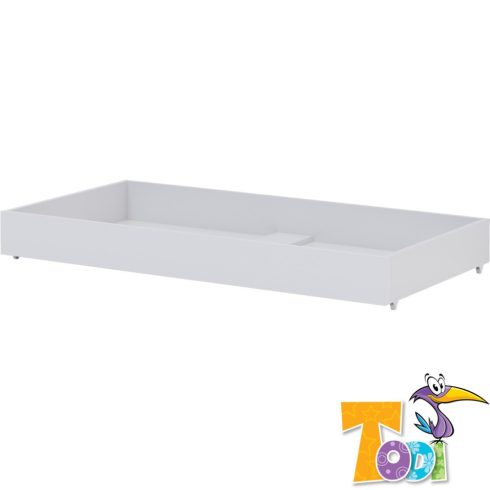 Todi White Bunny gurulós ágyneműtartó 70×140-es babaágyhoz - erezett fehér /magasfényű fehér