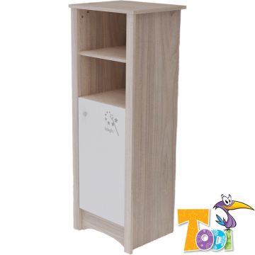   Todi Magic keskeny, nyitott polcos + 1 ajtós szekrény - szilfa/fényes fehér